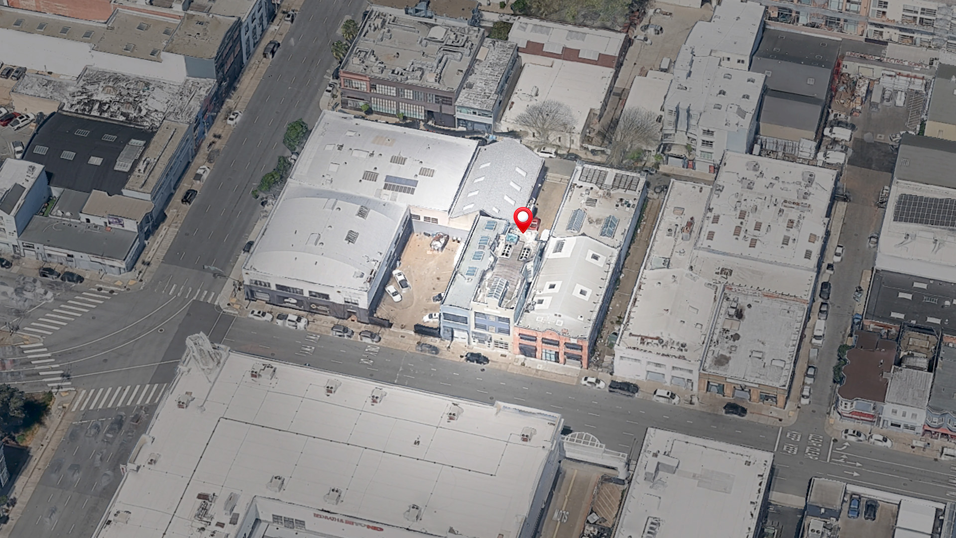 Aerial view of 1066 Bryant St, San Francisco, CA 94103