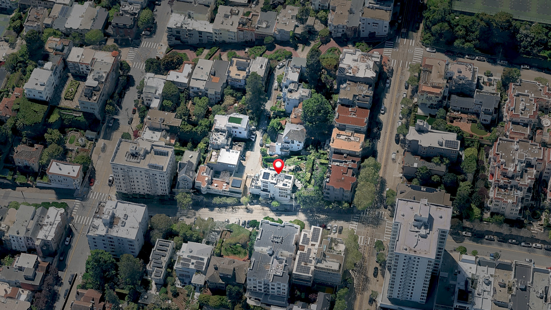 Aerial view of 65 Montclair Ter, San Francisco, CA 94109
