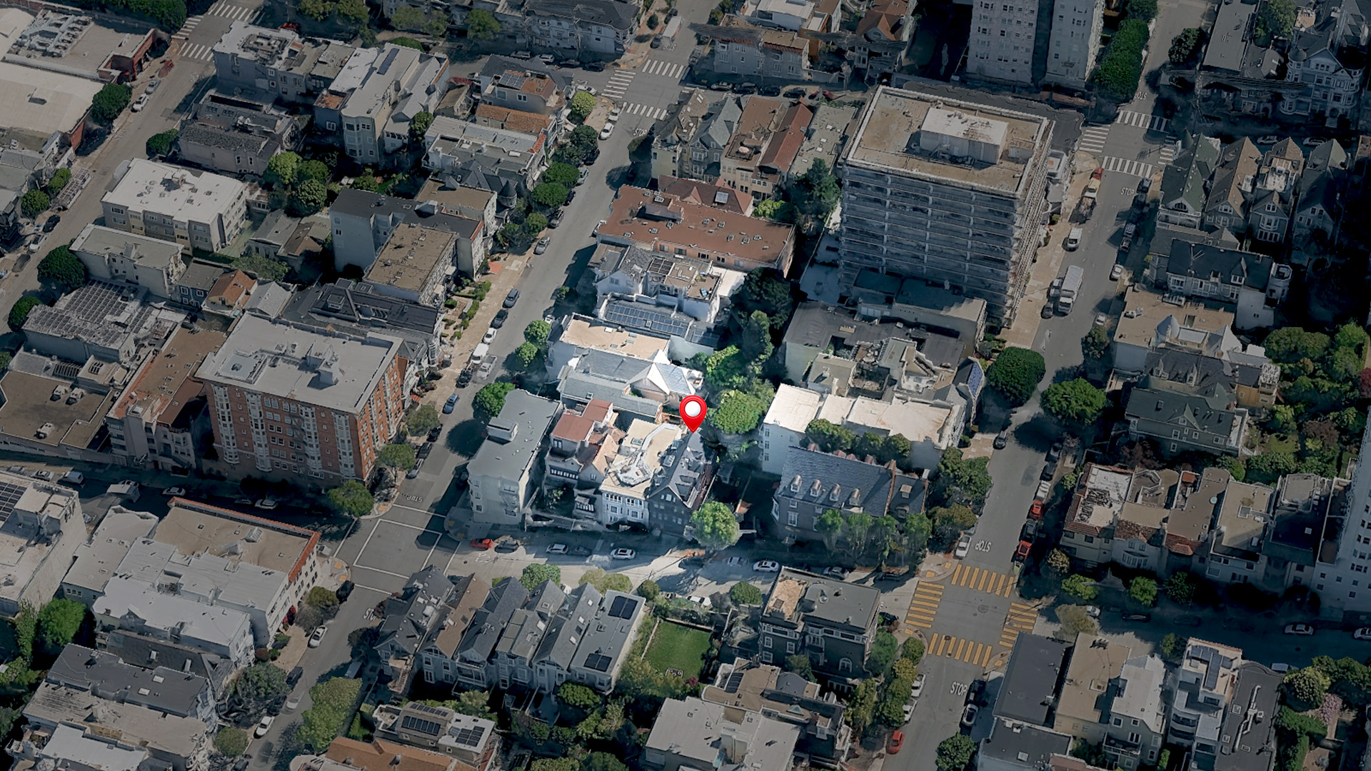 Aerial view of 2830 Buchanan St, San Francisco, CA 94123