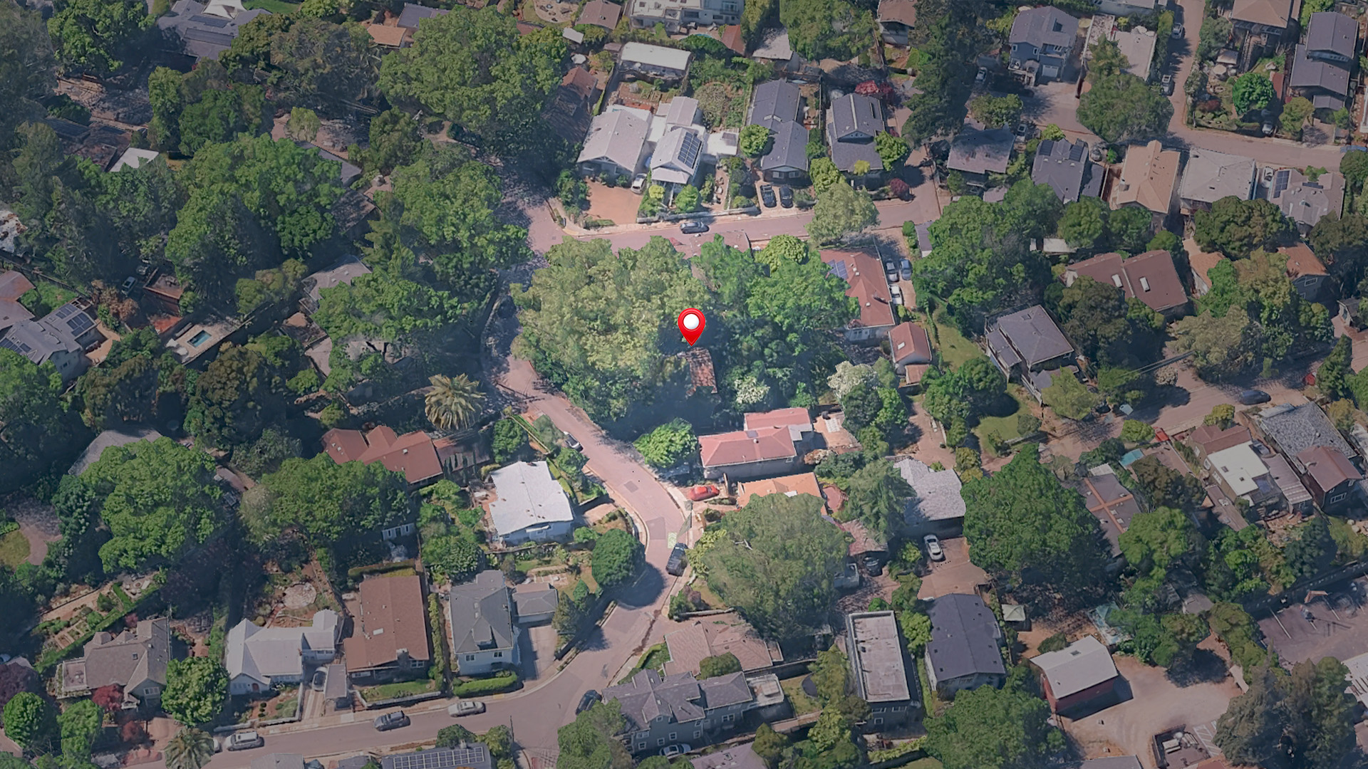 Aerial view of 109 Oak Knoll Avenue, San Anselmo, CA 94960