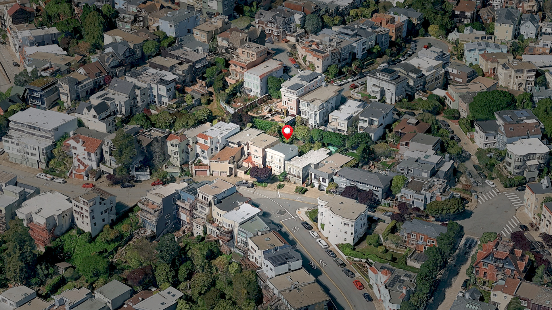 Aerial view of 408 Roosevelt Way, San Francisco, CA 94114