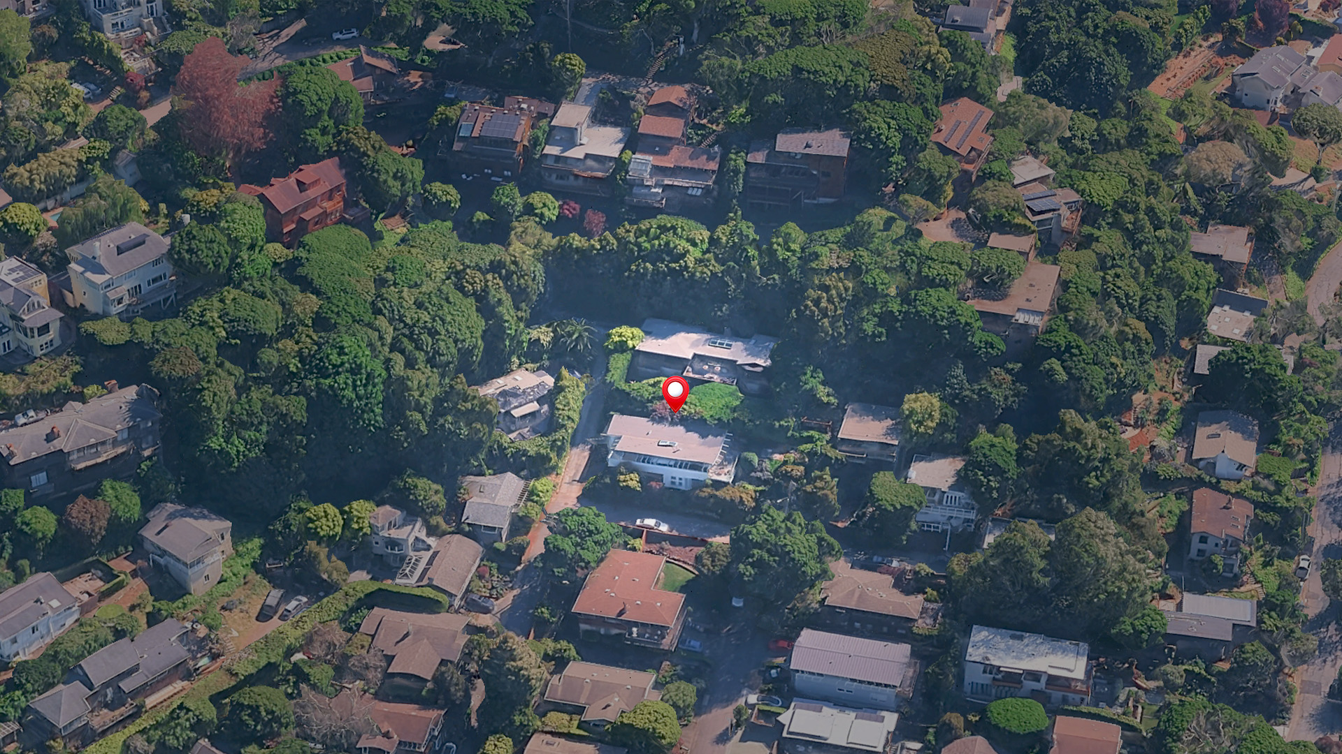 Aerial view of 37 Glen Court, Sausalito, CA 94965