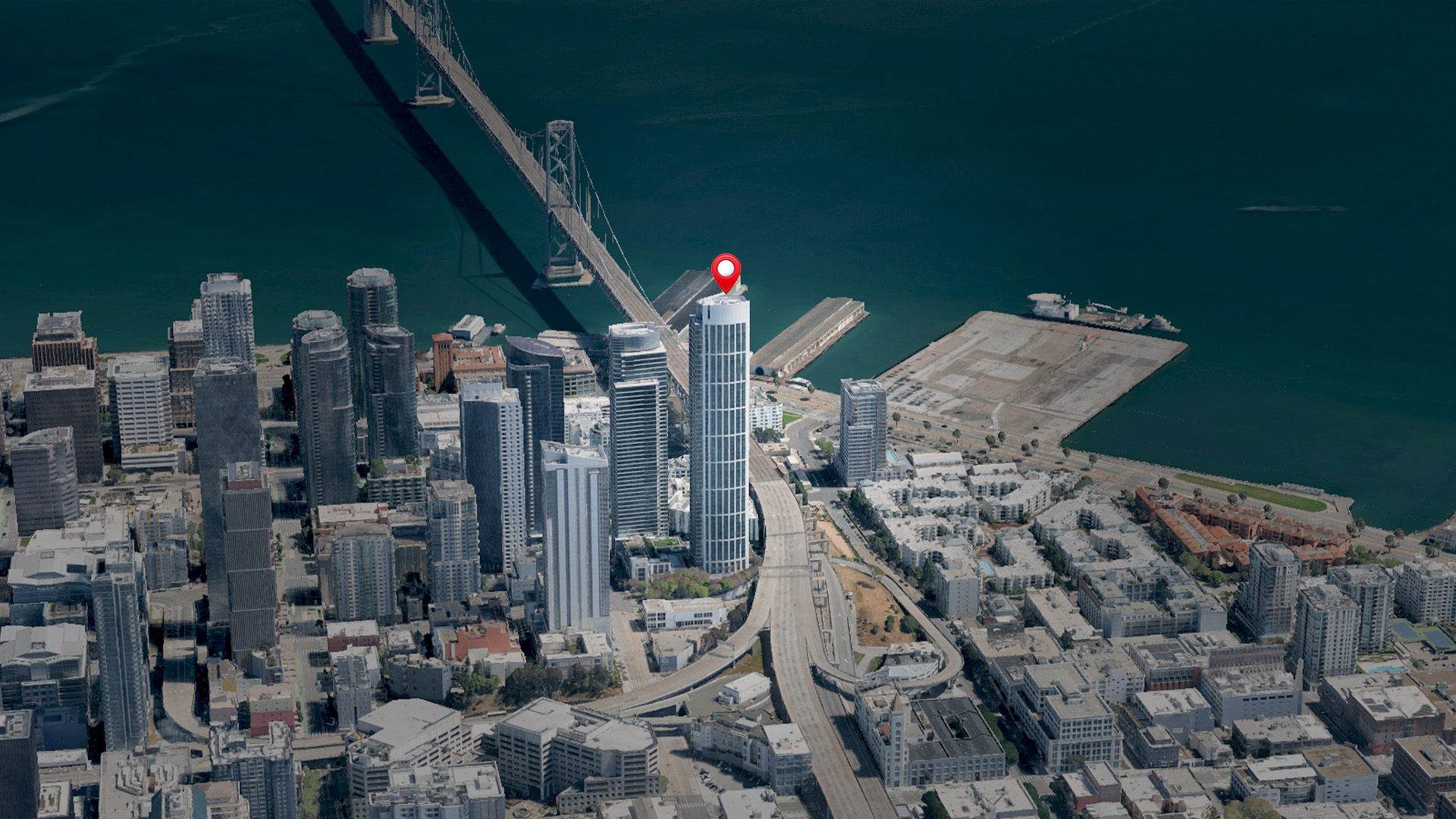 Aerial view of 425 1st Street #1607, San Francisco, CA 94105