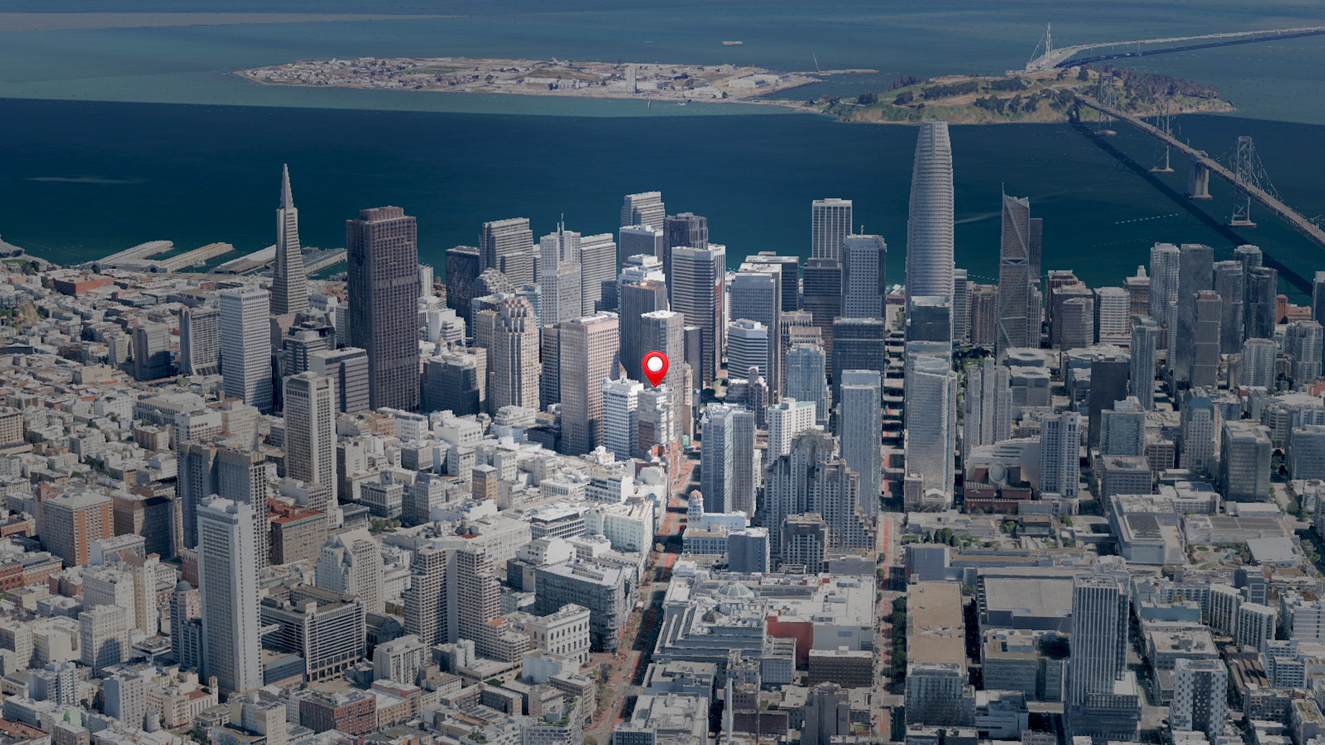 Aerial view of 690 Market St #1703, San Francisco, CA 94104