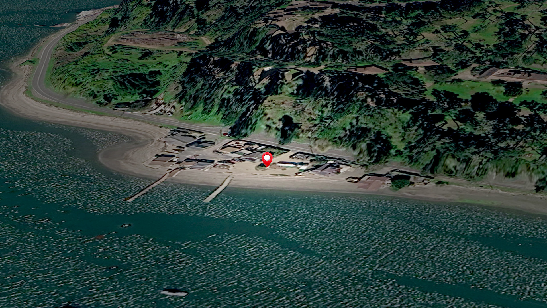Aerial view of 18565 Highway 1, Marshall, CA 94940