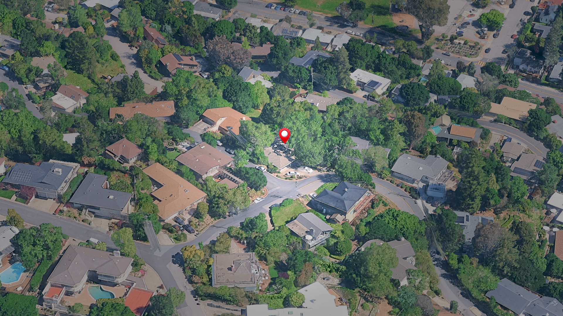 Aerial view of 32 Longwood Drive, San Rafael, CA 94901