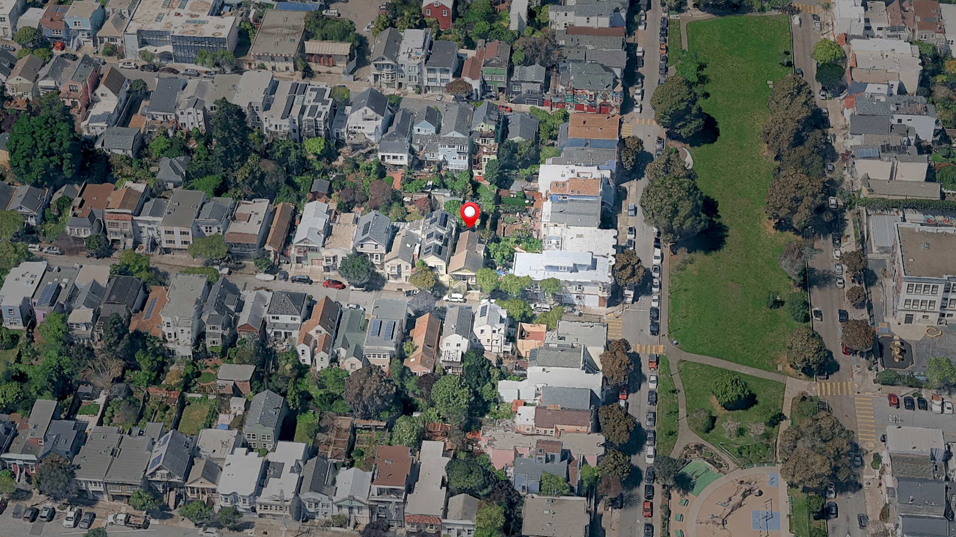 Aerial view of 3222 Harrison St, San Francisco, CA 94110